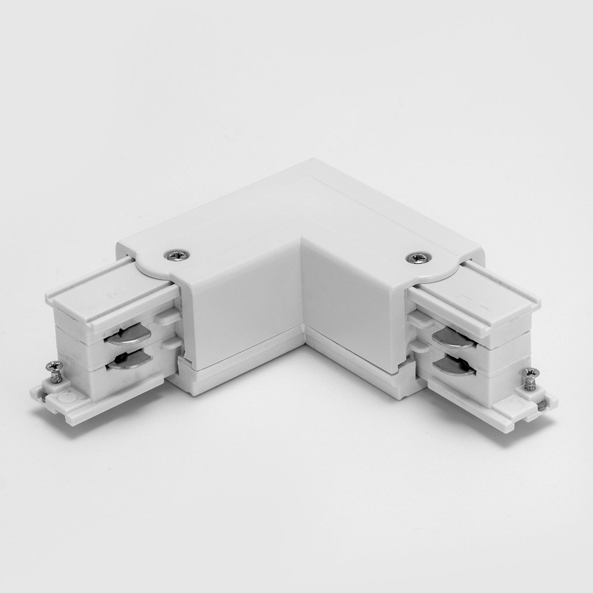 Element conexiune L si alimentare stanga 2 sine 3 circuite TRACK N 3c L alb Arelux TKN1008 MWH
