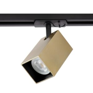 Proiector Arelux XCARD CD03 SGD, cu adaptor pentru șină cu un circuit, 1 x GU10, IP20, Auriu mat