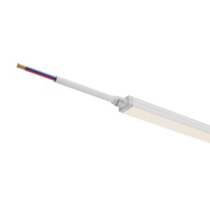 Bandă flexibilă cu LED-uri cu acoperire etanșă din silicon (IP65), pentru fixare în profilele XFORT, temperatură de culoare alb cald. Lungimea benzi este de 1m iar unitatea de tăiere de 123 mm, Arelux, FRT01WW OP