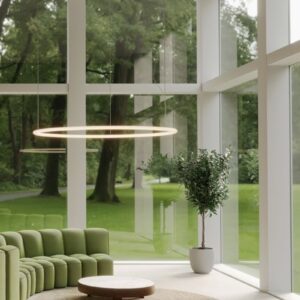 Suspensie Redo Halley, alb, LED CCT, 80W, 8395 lumeni, 2700K/3000K/4000K, D.153 cm, 01-4459