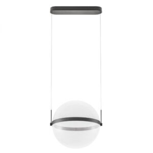 Suspensie Redo Atlas, negru, LED, 34W, 2407 lumeni, alb cald 3000K, D.40 cm, 01-4375