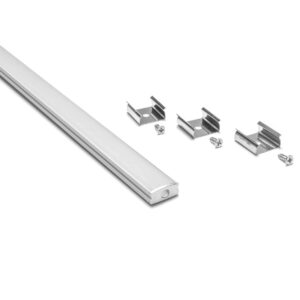 Profil banda LED Arelux, aparent, cu capete si cleme de fixare, 3m, alb mat, PRF004/300 SET WH