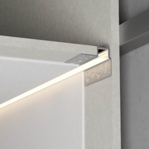 Profil pentru benzi LED, aluminiu anodizat, incastrat, L. 3m, Arelux, PRF044/300SET