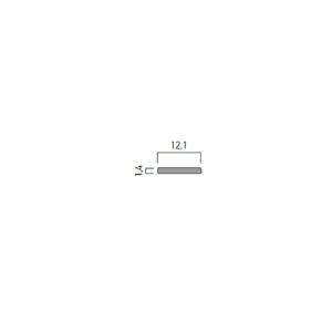 Profil din aluminiu plat pentru instalarea și răcirea benzilor flexibile cu LED-uri în interiorul dispersorului compact al profilului PRF052, 2m, Arelux, PRF052AB01