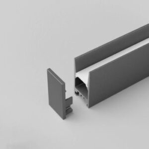 Element de capăt din policarbonat negru pentru profilul PRF011 SBK, PRF011TP02 SBK