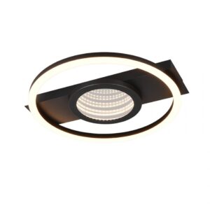 Plafoniera Wheeler,, negru mat, LED, 16W, 2000 lumeni, alb cald 3000K, D. 35 cm, Trio , R64801132