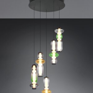 Lustra Trio Minerva, negru, LED CCT, 30W, 4000 lumeni, 2300K/3000K/4000K, D.59cm, 334330517