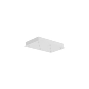 Bază dreptunghiulară din metal pentru lustre 8 brațe, alb mat, Redo, Accessory, CSL8SQ400WH