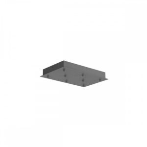Bază dreptunghiulară din metal pentru lustre 8 brațe, negru mat, Redo, Accessory, CSL8SQ400BK