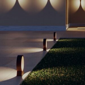 Stalp exterior Oniro, gri inchis, LED, 15W, 1184 lumeni, alb cald 3000K, IP65, H.50 cm, 91066