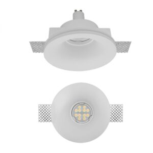 Spot incastrat XGess, gips, rotund, 1XGU10, GSS03