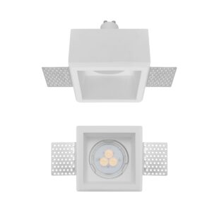 Spot încastrat din gips Xgess mini, Arelux, GU10 1x50W, Alb, GSS11SQ