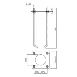 Sistem fixare stâlpi de iluminat XTORRE, TOR012GA, Arelux
